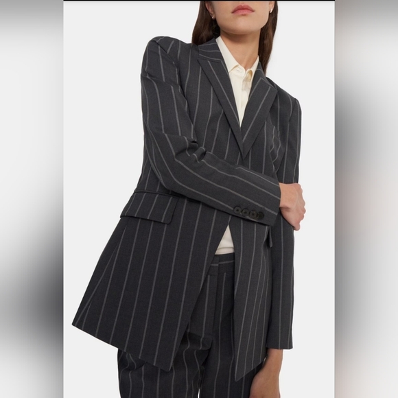 Theory Striped stretch blazer - Picture 2 of 5